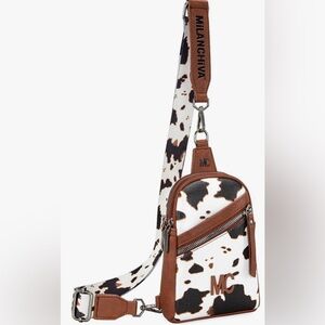 Milan Chiva Cow Print Small Crossbody Bag